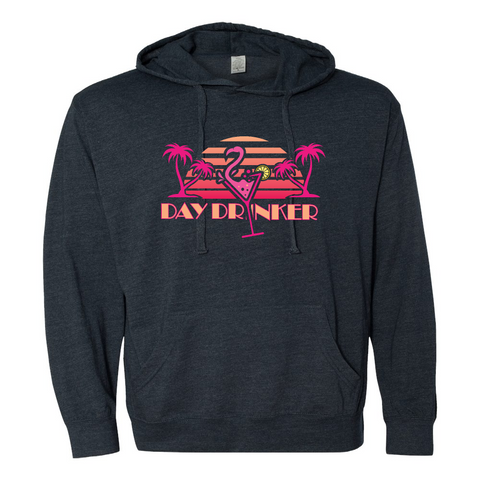 Mens 2X-Large NAVY_HEATHER Hooded T-Shirt