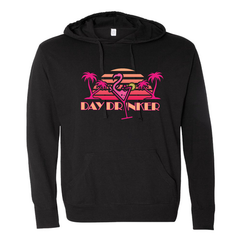 Mens 2X-Large BLACK Hooded T-Shirt